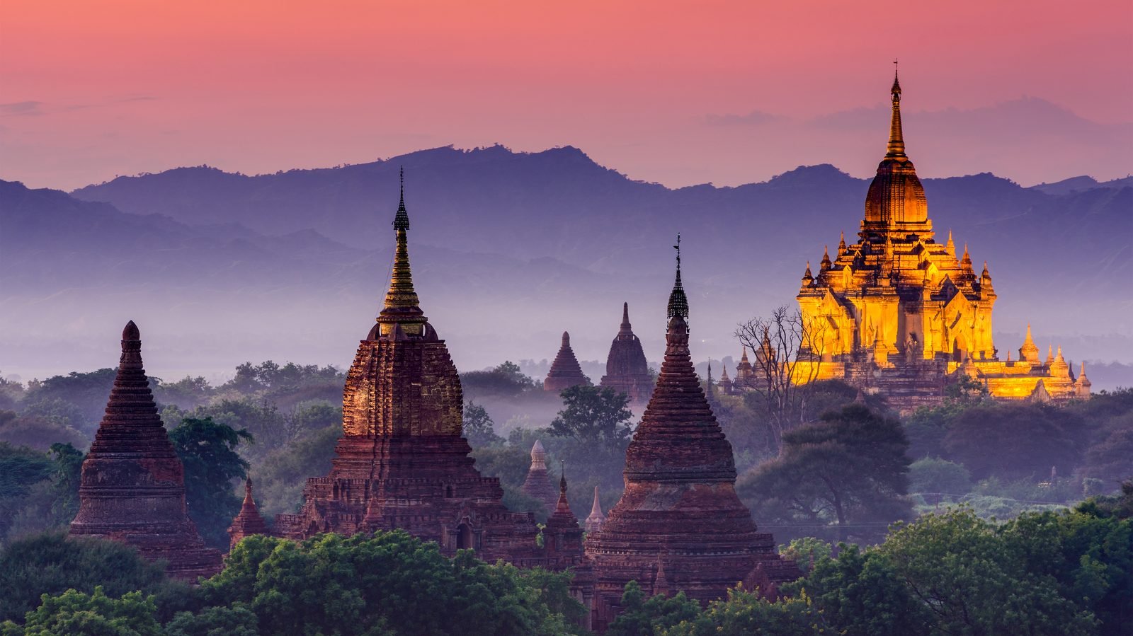 Ang mga templo ng Bagan, Myanmar.